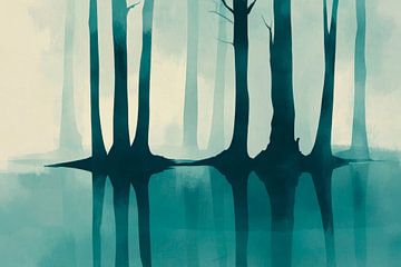 Wolkenwoud reflectie van Poster Art Shop