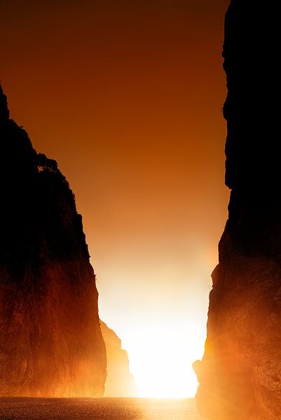 Gorge at the mouth of the Torrent de Pareis on the island of Mallorca. by Voss Fine Art Fotografie