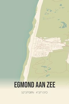 Vintage landkaart van Egmond aan Zee (Noord-Holland) van Rezona