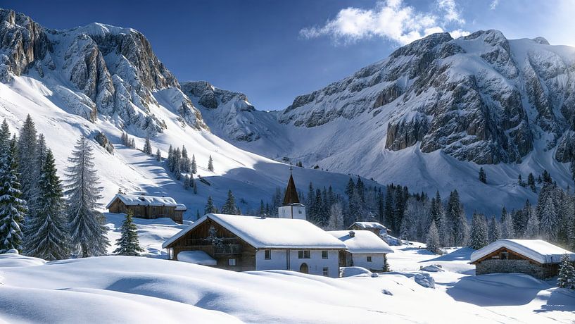 Winteridylle in den Bergen von Klaus Tesching - Art-AI