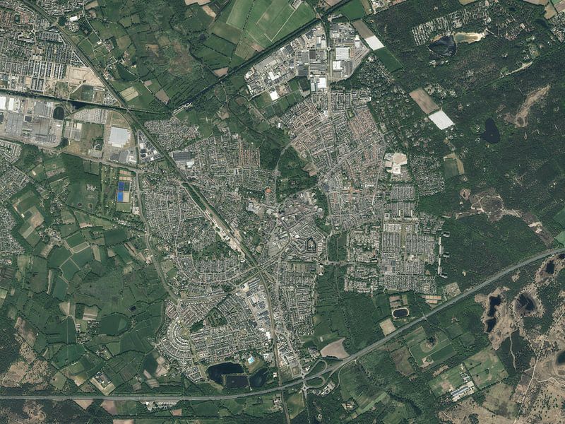 Luchtfoto van Geldrop van Maps Are Art