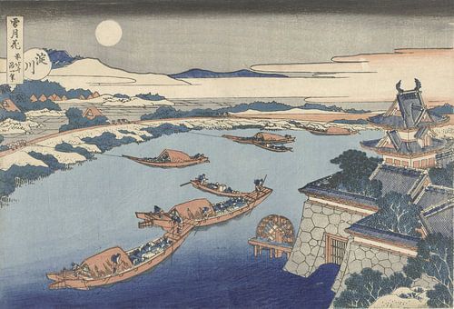 La rivière Yodo au clair de lune par Katsushika Hokusai, 1831 - 1835