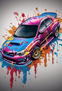 Subaru wrx sti impreza splash art van kevin gorter