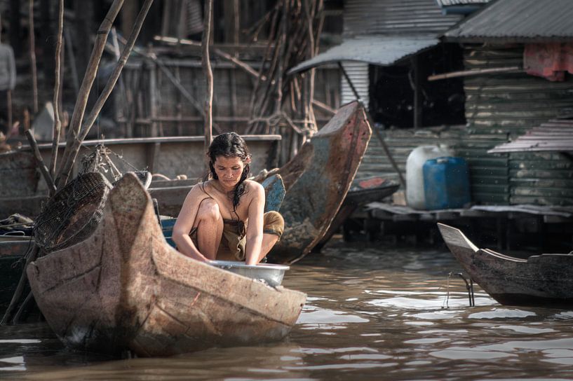 Washing in the River van BL Photography