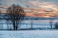Winterse zonsondergang