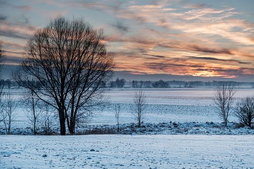 Winterse zonsondergang