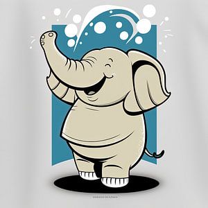 Dessin animé d'un éléphant souriant