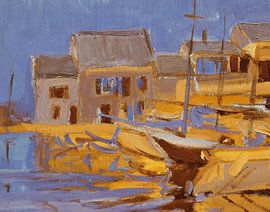 Greek village in yellow and blue by Nop Briex