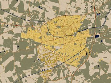 Kaart van Aalten in de stijl van Gustav Klimt van Maporia