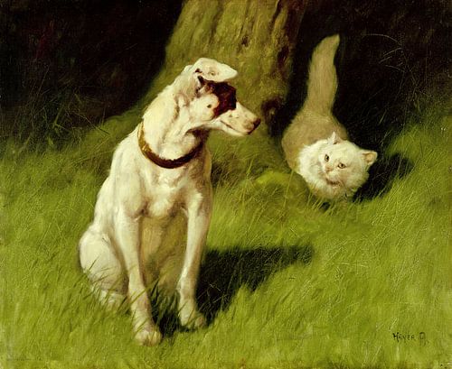 Arthur Heyer,Witte Perzische Kat en Jack Russell