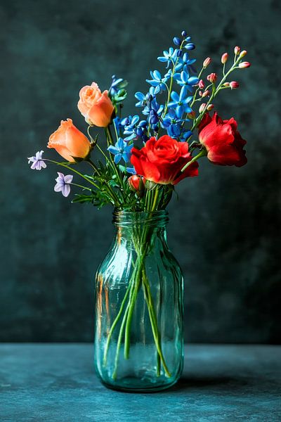 Bouquet de fleurs Vase en verre par Poster Art Shop