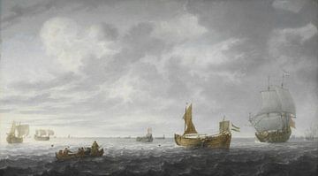 Niederländische Fischerboote beim Schießen ihrer Netze, Simon de Vlieger