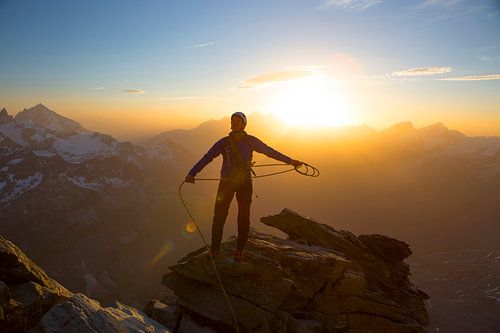 Mountaineer on the Matterhorn