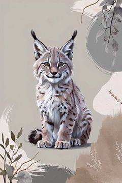 Serene digitale lynx illustratie van Art & Soul Creations