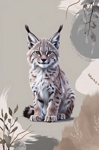Illustration de lynx numérique serein
