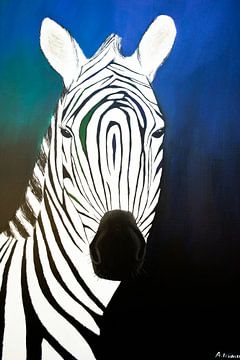 Zebra arcyl schilderij van A.Westveer