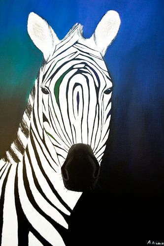 Zebra arcyl schilderij