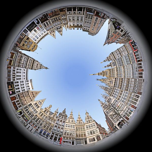 Antwerpen Little Planet Grote Markt von Panorama Streetline