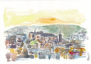 Edinburgh Schottland Stadtblick im Dunst