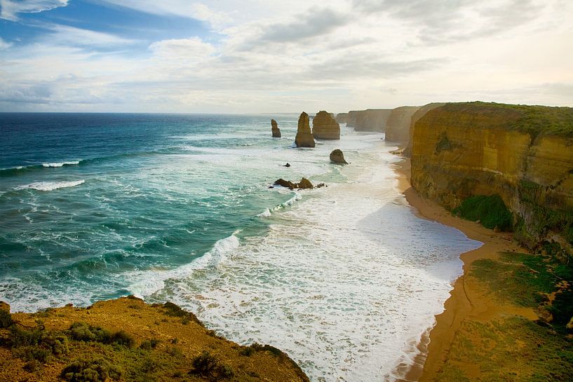 Great ocean road in Australia with rough coast by Ivonne Wierink