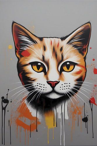 Popart schilderij kat