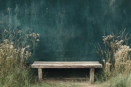 Wooden bench with wild plants by Imperial Art House