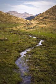 Tallandschaft in Escunhau, Vall d’'-Aran, mit Bach, Katalonien von PhotoCluster