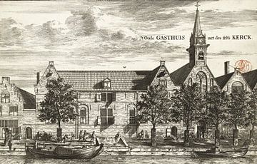 Coenraet Decker, Ansicht des Oude Gasthuis und der dazugehörigen Kirche in Delft, 1678 - 1703