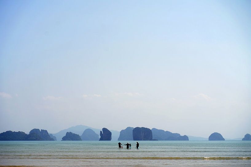 Pêcheurs en mouvement dans la mer par Floris Verweij