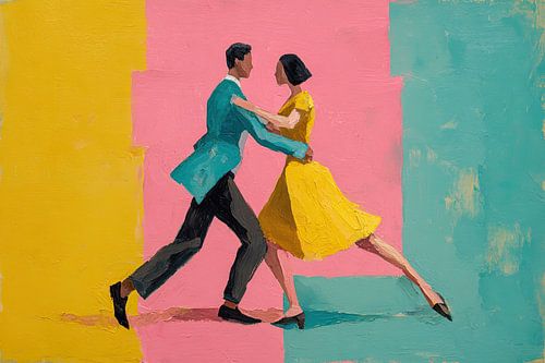 Tanzpaar | Freudige Bewegung in Farbe