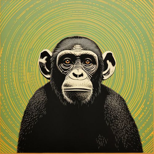 Grillig volks chimpansee portret