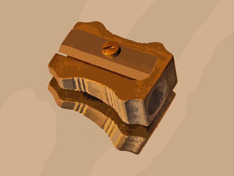 139. Bleistiftspitzer auf Spiegel von Domstad Rudie