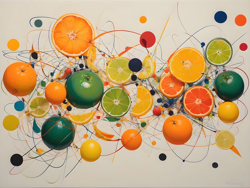 Explosion d'agrumes dans des couleurs et des lignes vibrantes par Bart Veeken