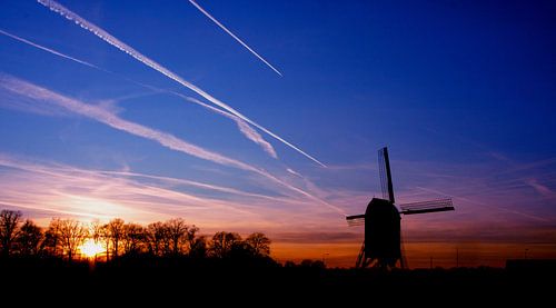 Sunset with mill by Erik Odink