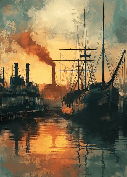 Port industriel au crépuscule par Pixelbull Design
