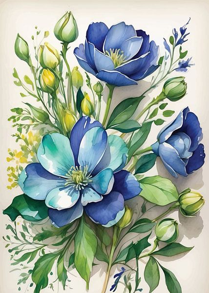 Blaue Freesie Blumen von PublicArt77