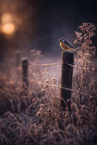 Goldene Morgenstunde: Kleiner Vogel im sanften Licht