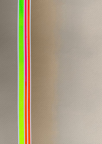 Glow – Neonstreifen-Poster in Grün, Rosa und Orange