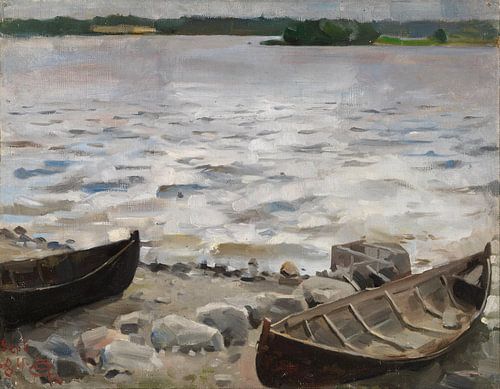 Boats on the Shore, 1884, Akseli Gallen-Kallela