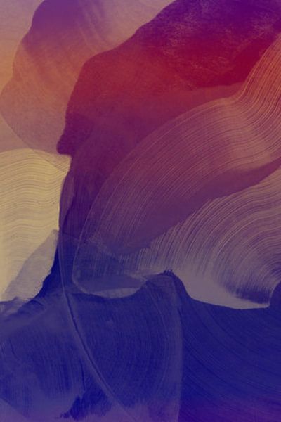 Modern abstract in purple and soft yellow by Studio Allee
