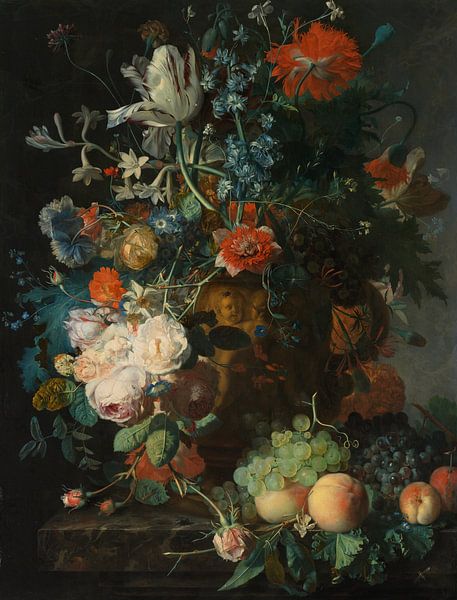 Stillleben mit Blumen und Früchten - Jan van Huysum von 1000 Schilderijen