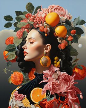 Portret: Just give me fruits and flowers" van Studio Allee