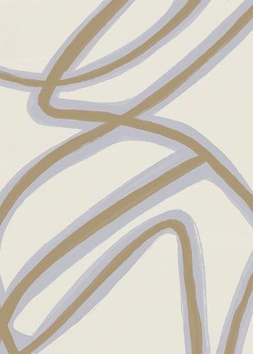 Abstract Line | Creme Pale Blue