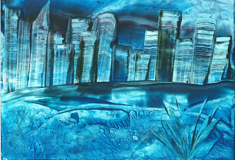 Blaue Stadt von Rosa Fotoart