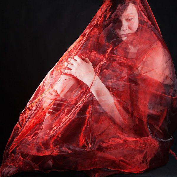 Woman in red van Han de Bruin