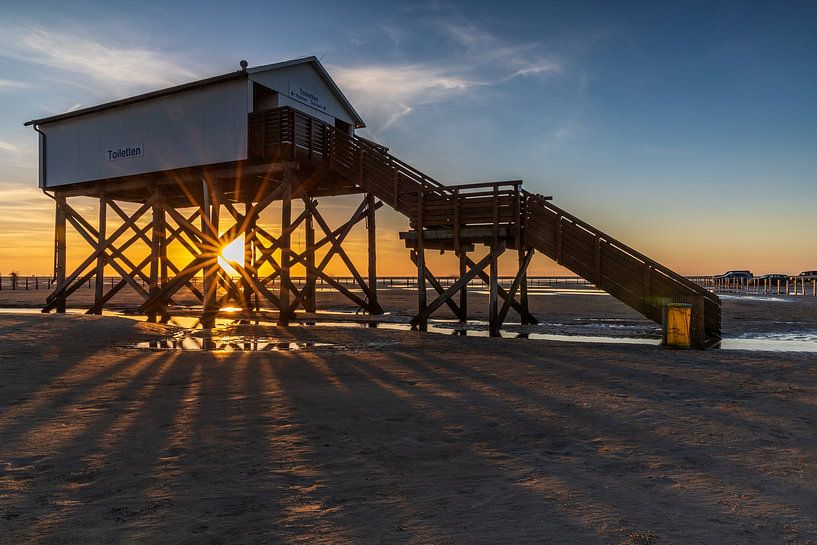 Sunset at pile dwelling by Annett Mirsberger
