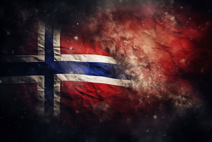 Flagge Norwegen von fernlichtsicht