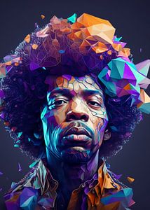 Jimmy Hendrix Pop Art Low Poly sur WpapArtist WPAP Artist
