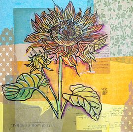 Plant and Flower illustration in collage style by Ariadna de Raadt-Goldberg