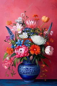 Modern version Bouquet Golden Age - pink blue 2